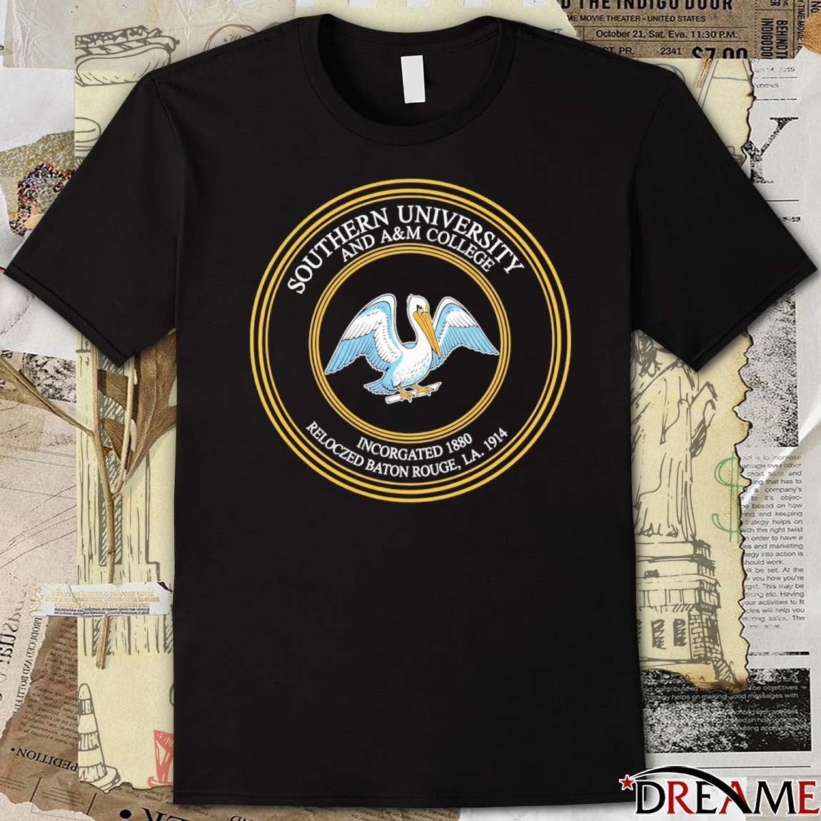 Southern University And A&M College Incorgated 1880 Pelican Emblem t-shirt
