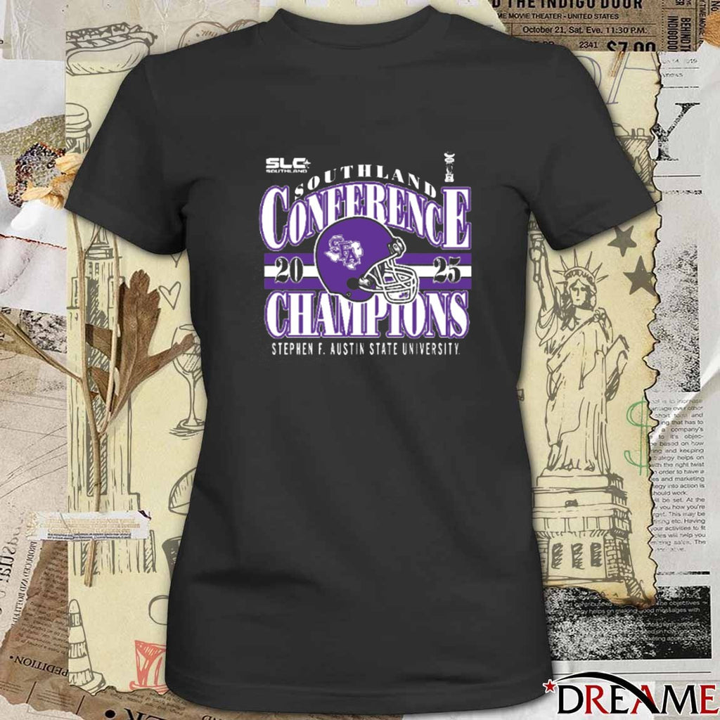 Southland Conference Champions Stephen F. Austin State University Championship 2025 Logo t-shirt