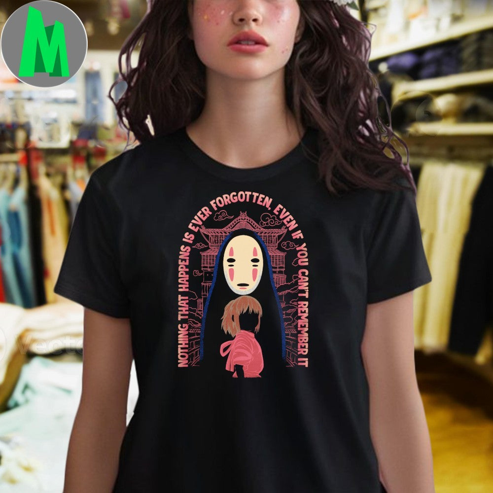 Spirited Away No-Face & Chihiro Nothing Forgotten Anime T-Shirt