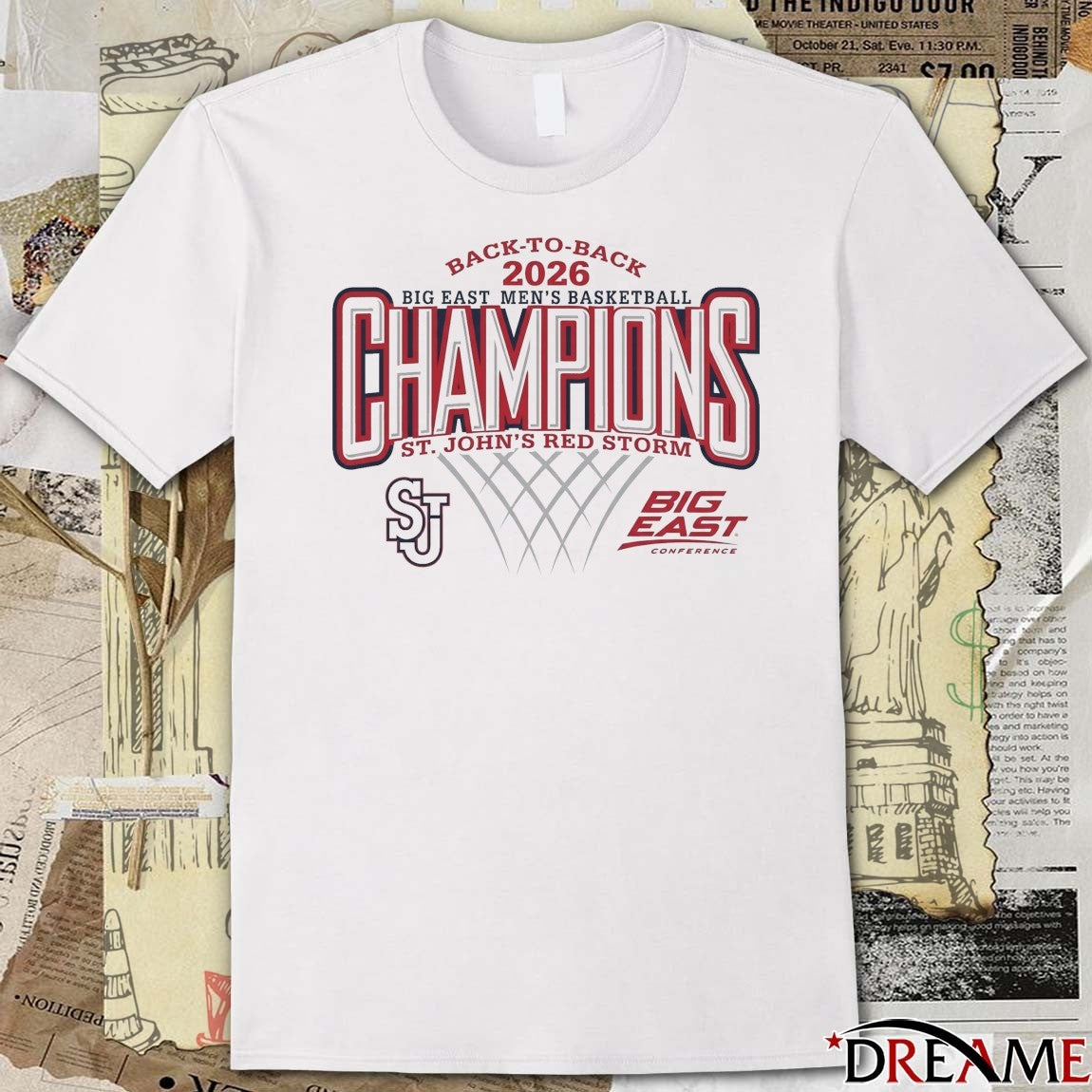 St John’s Red Storm Men’s Basketball 2026 Back To Back Big East Regular Season Champions t-shirt