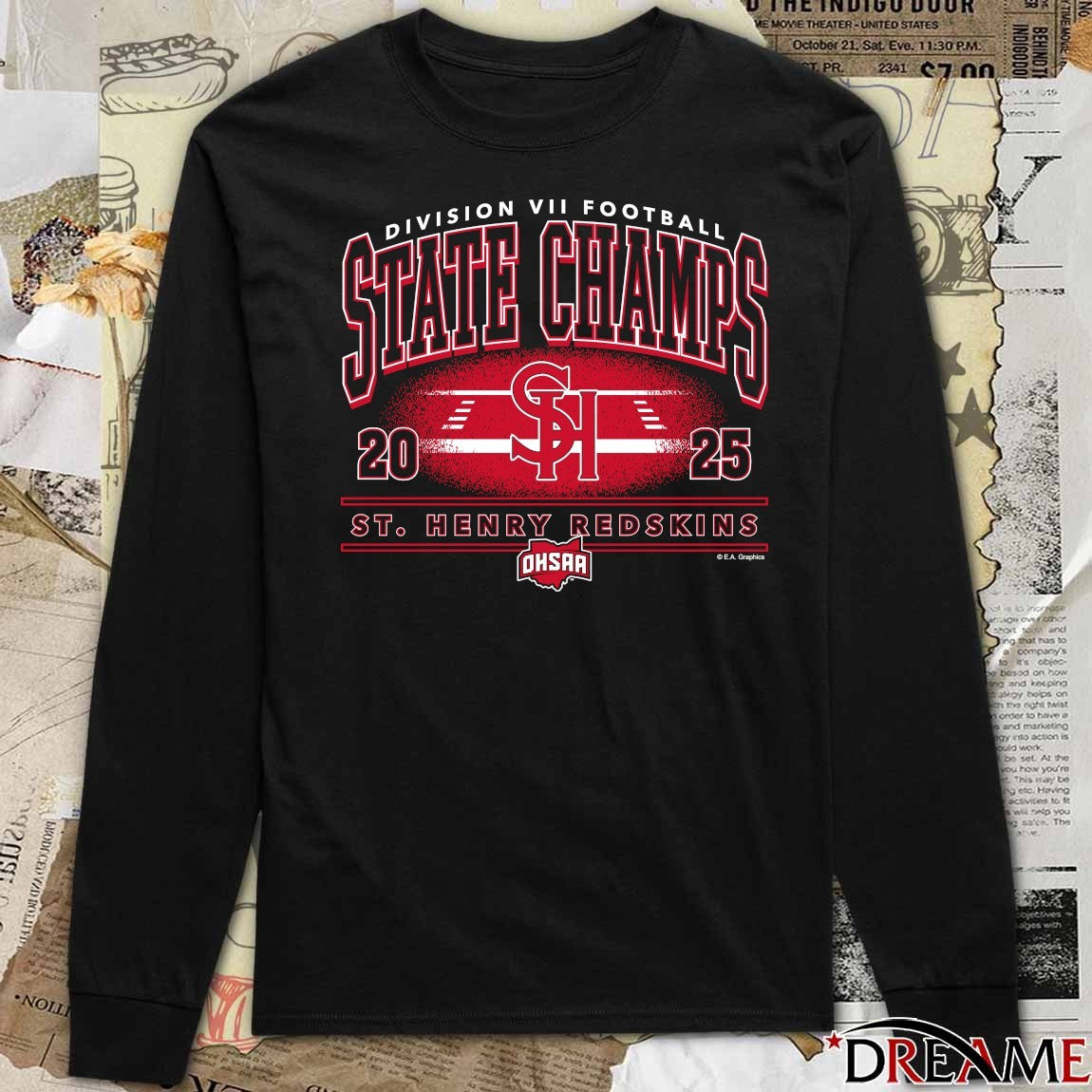 St. Henry Redskins 2025 OHSAA Football Division 7 State Champions t-shirt