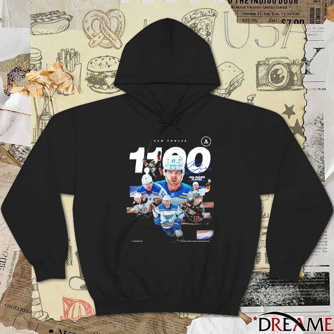 St. Louis Blues Cam Fowler 1100 NHL Games Played Signature t-shirt