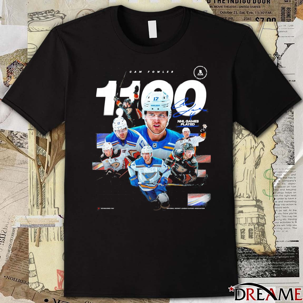 St. Louis Blues Cam Fowler 1100 NHL Games Played Signature t-shirt