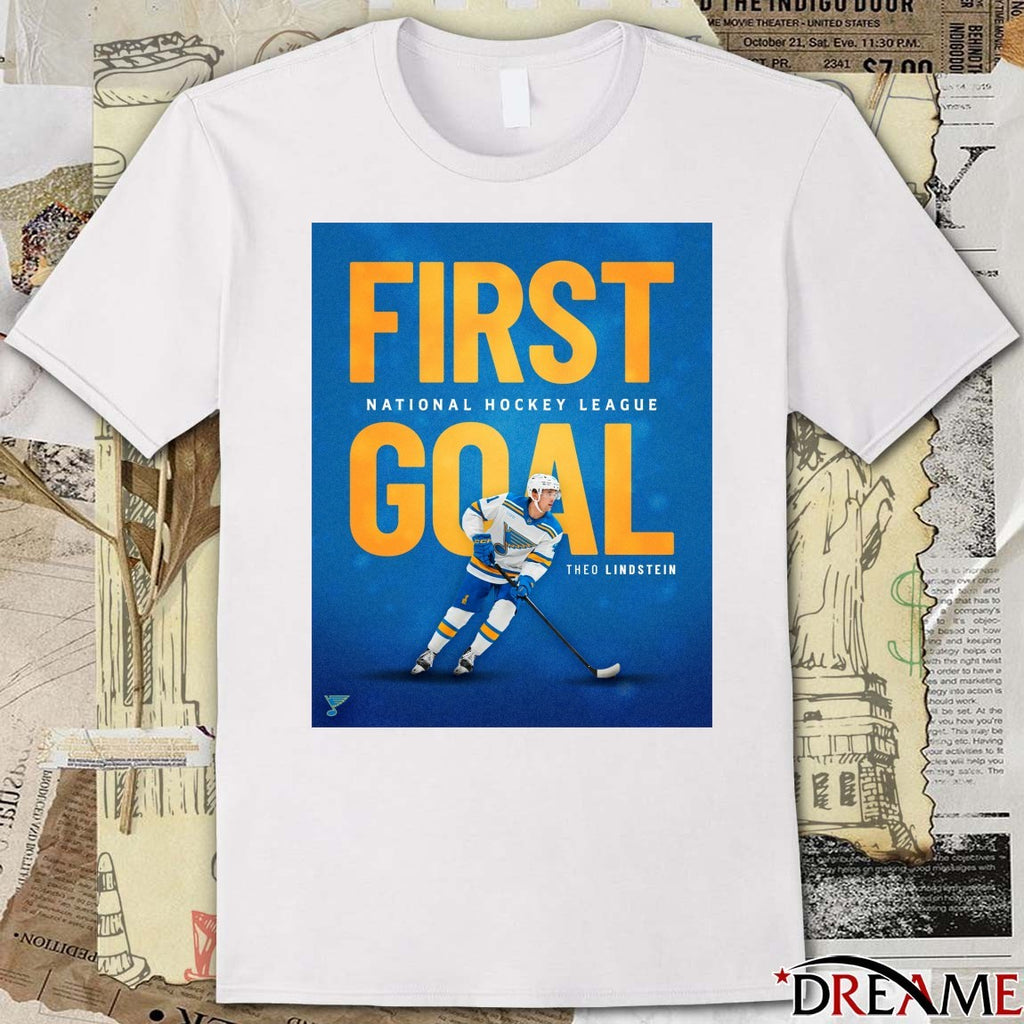 St. Louis Blues First Goal National Hockey League Theo Lindstein Poster t-shirt