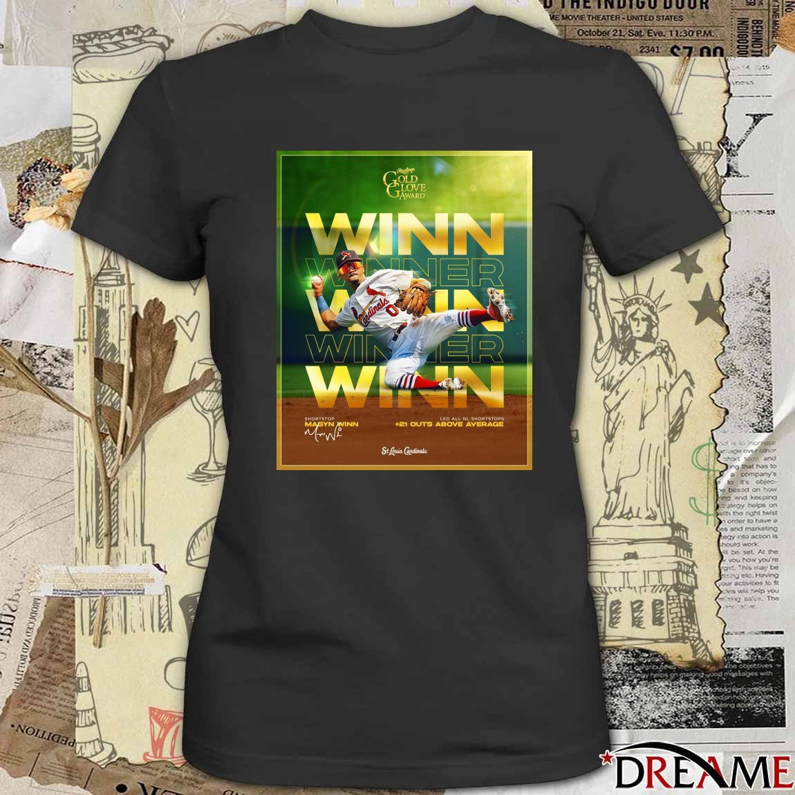 St. Louis Cardinals Masyn Winn 2025 Rawlings Gold Glove Award Signature Poster t-shirt