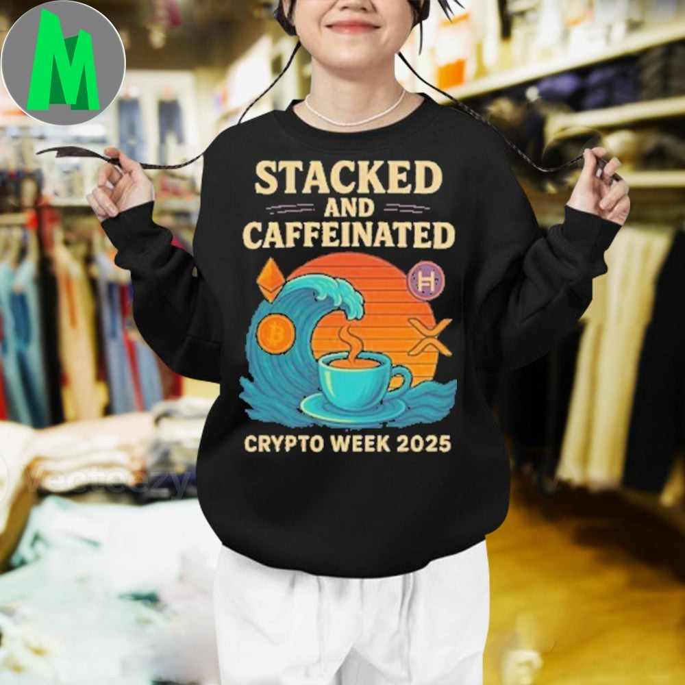 Stacked and Caffeinated Crypto Week 2025 T-Shirt