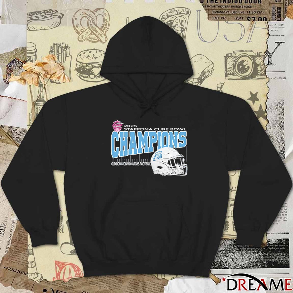 Staffdna Cure Bowl 2025 Champions Old Dominion Monarchs Football Helmet At Camping World Stadium In Orlando Florida On December 17th 2025 t-shirt