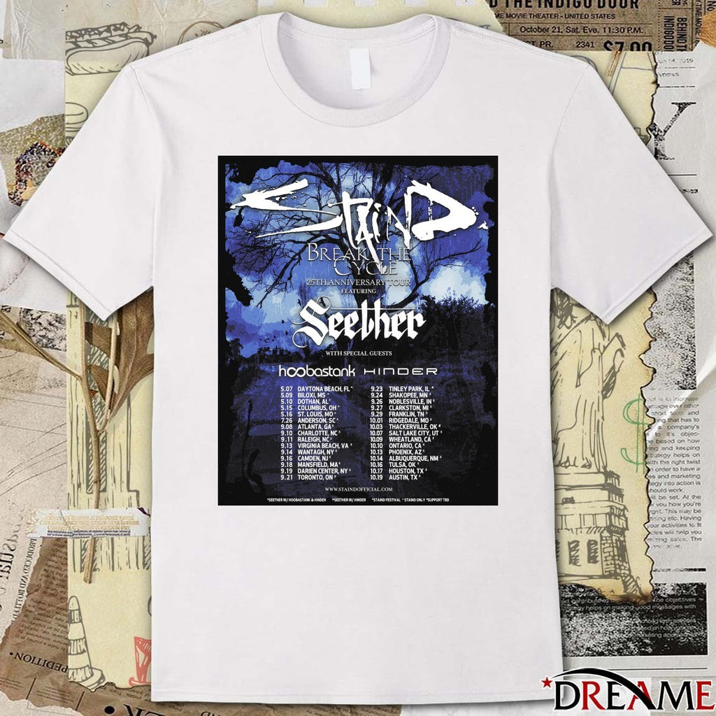Staind Break The Cycle 25th Anniversary Tour May – October 2026 Poster t-shirt