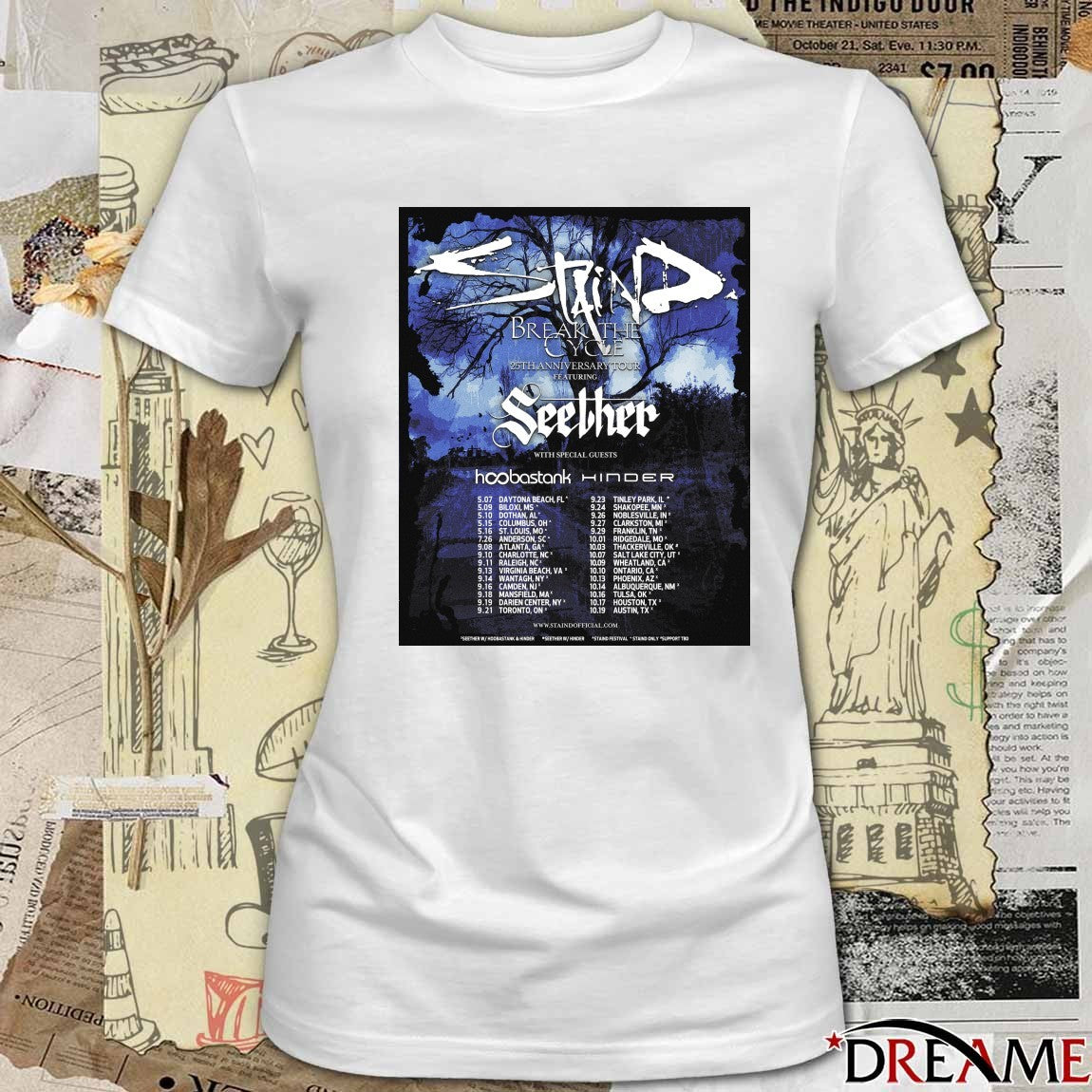 Staind Break The Cycle 25th Anniversary Tour May – October 2026 Poster t-shirt