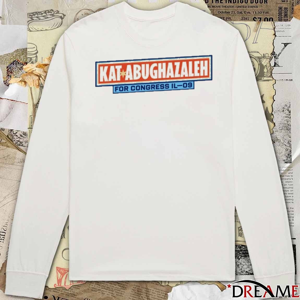 Steve Guest Kat Abughazaleh For Congress Illinois Multi Color Logo t-shirt