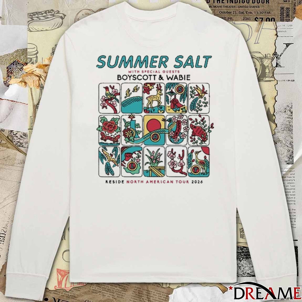 Summer Salt With Boyscott and Wabie Reside North American Tour 2026 t-shirt