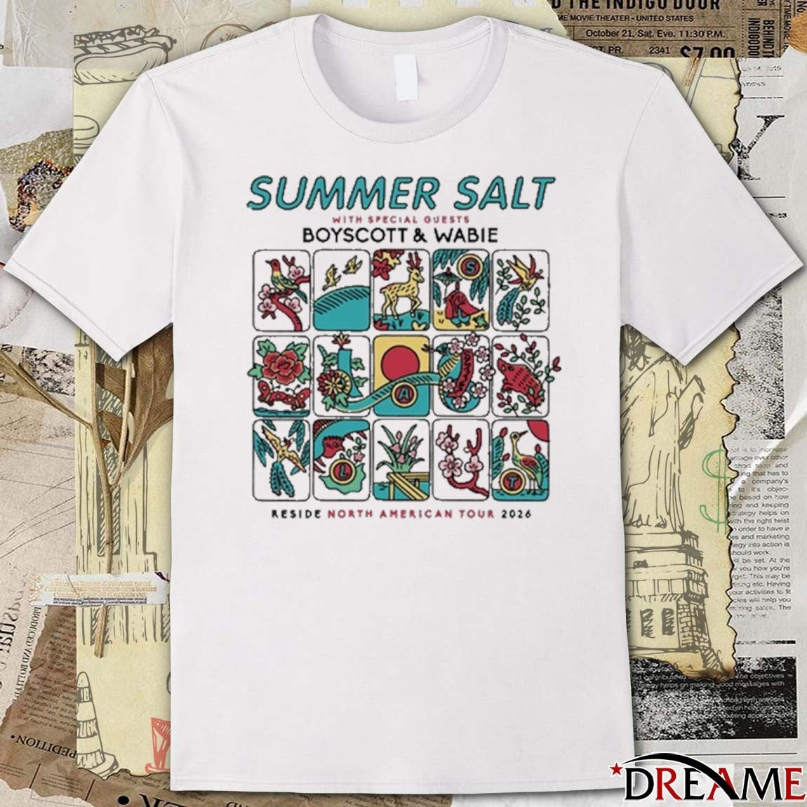 Summer Salt With Boyscott and Wabie Reside North American Tour 2026 t-shirt
