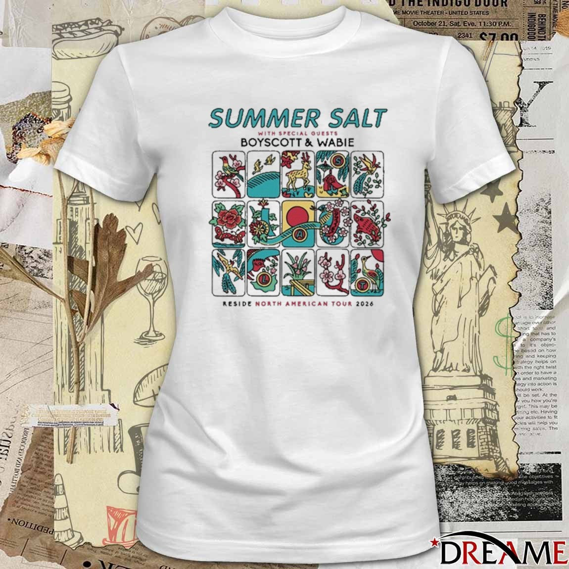 Summer Salt With Boyscott and Wabie Reside North American Tour 2026 t-shirt