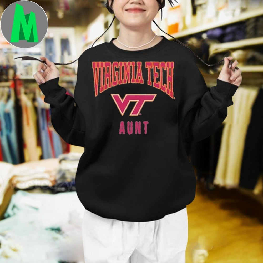 Summit Sportswear Virginia Tech Hokies Charcoal Aunt Shirt