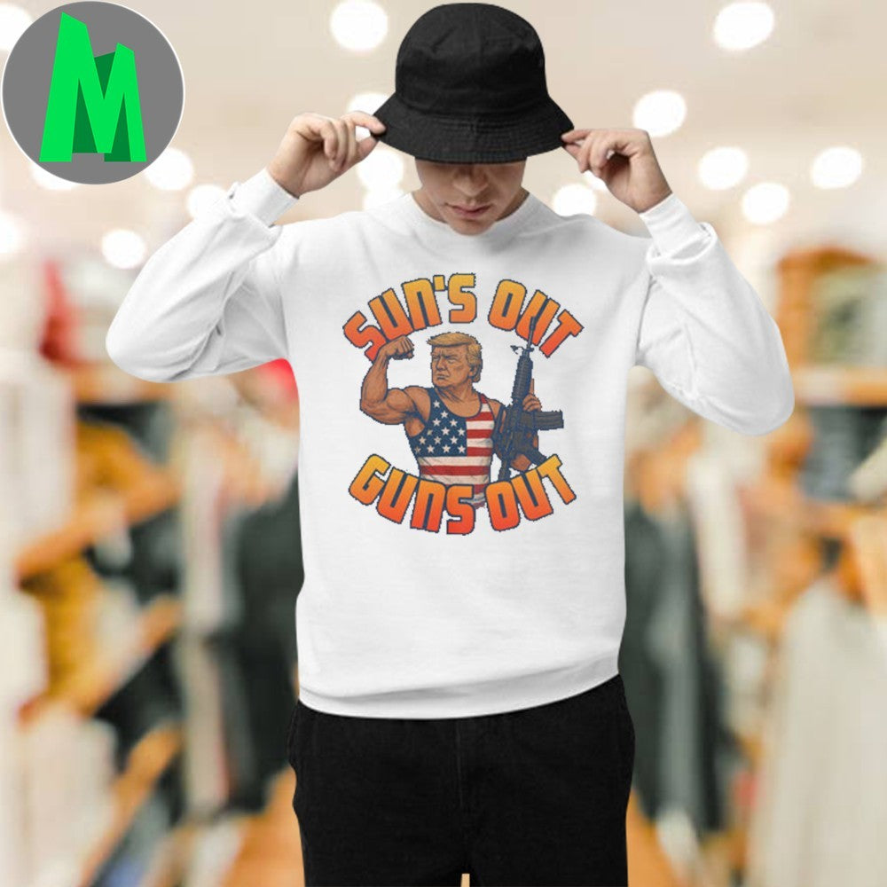 Sun’s Out Guns Out Patriotic Donald Trump Rifle Shirt