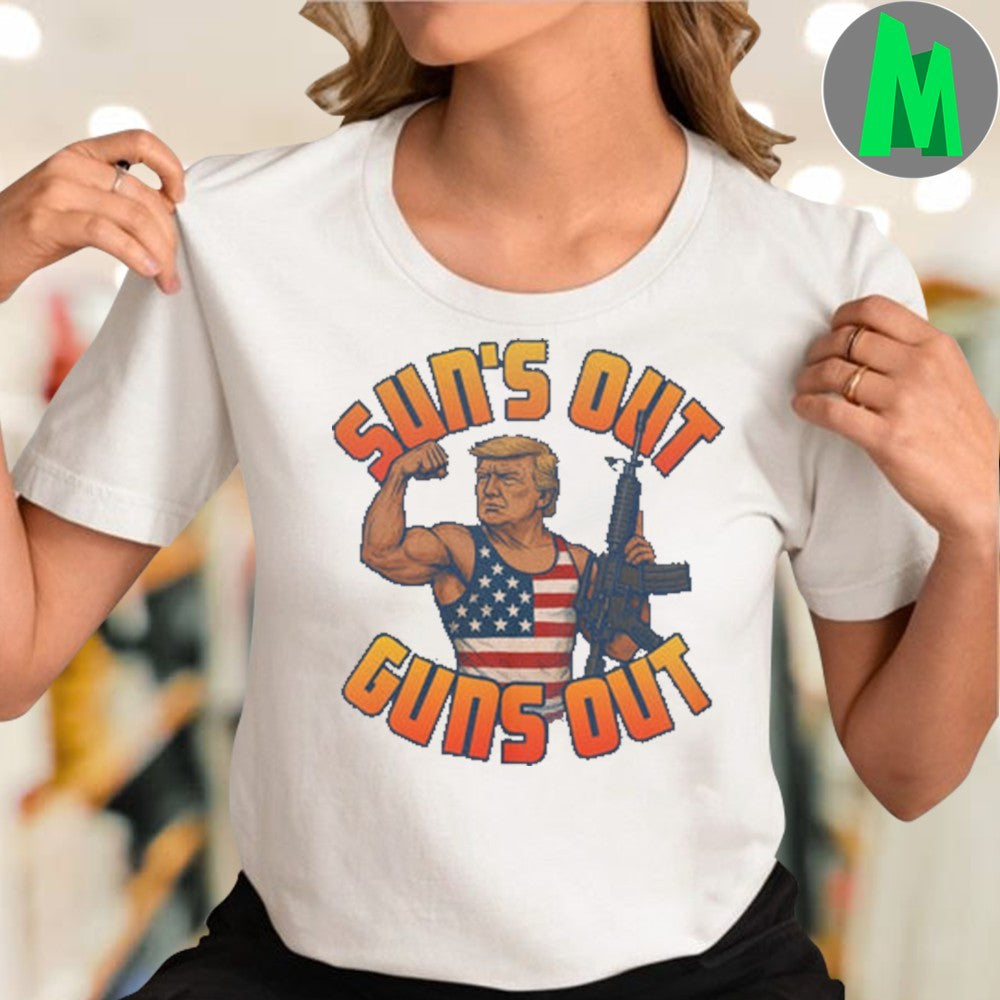 Sun’s Out Guns Out Patriotic Donald Trump Rifle Shirt