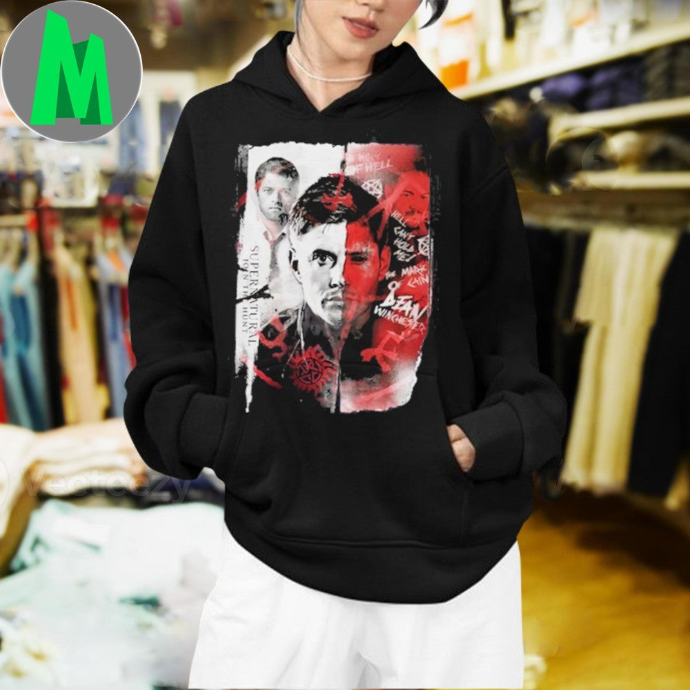 Supernatural Dean Winchester King Of Hell Graphic T-Shirt Join The Hunt TV Series Fan Merch