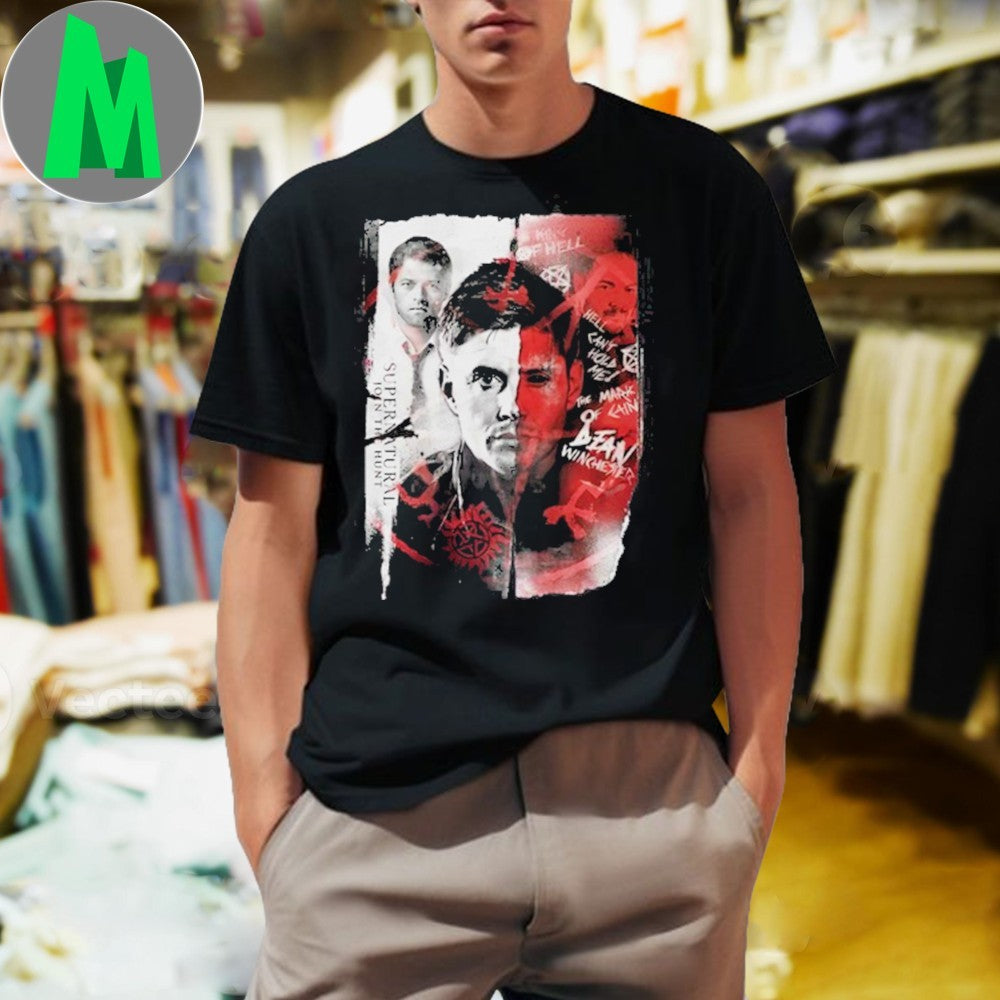 Supernatural Dean Winchester King Of Hell Graphic T-Shirt Join The Hunt TV Series Fan Merch
