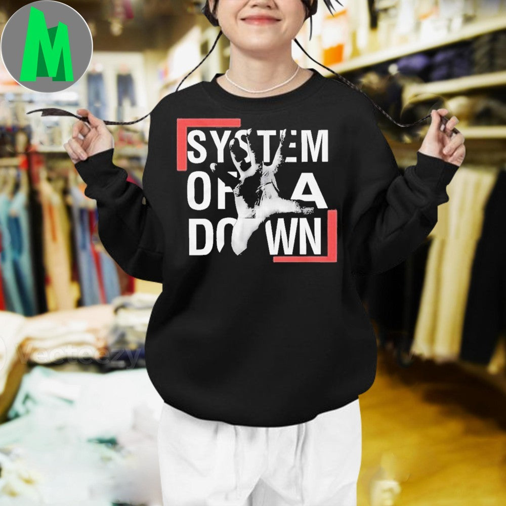 System Of A Down Band Logo Hand Graphic Music Fan T-Shirt
