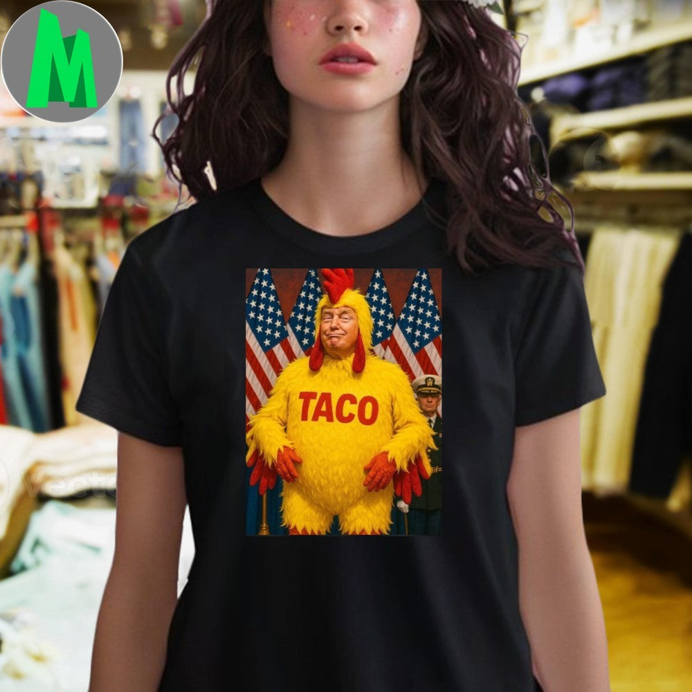 TACO Trump Always Chickens Out Political Humor T-Shirt Satirical Graphic Tee