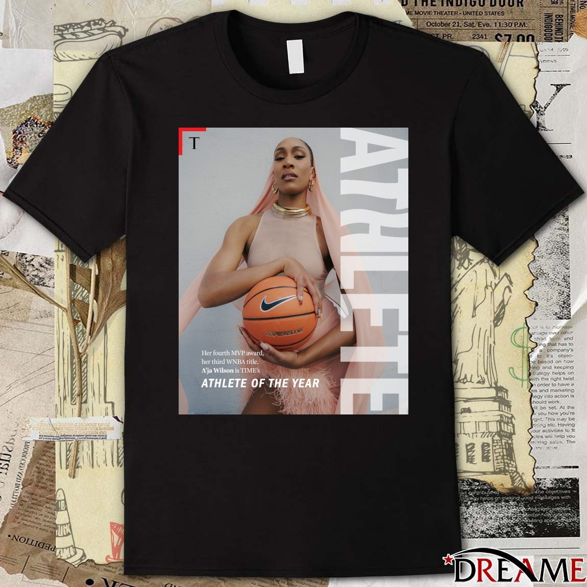 TIME magazine WNBA A’ja Wilson 2025 Athlete of the Year Poster t-shirt