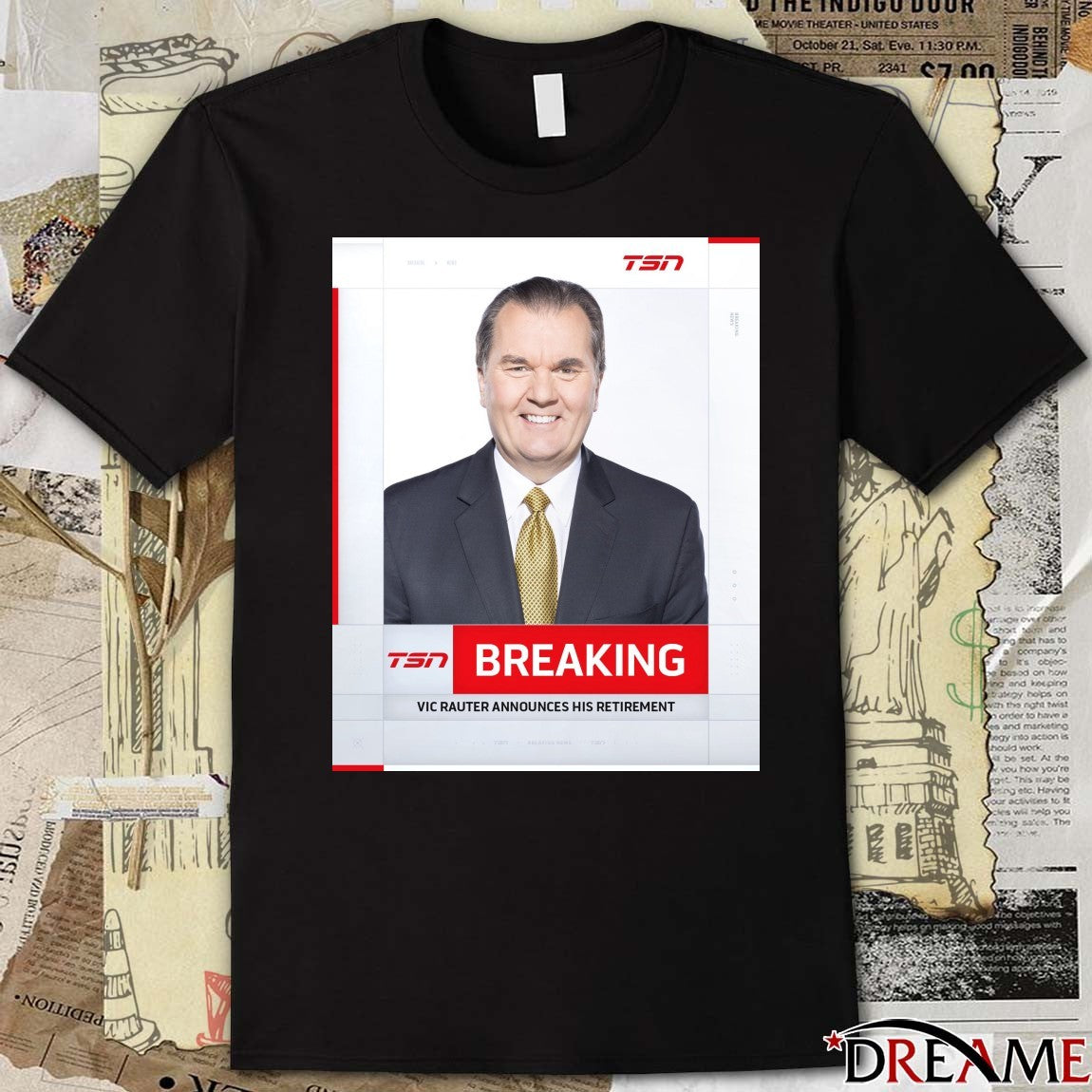 TSN Breaking VIC Rauter Announces His Retirement Poster t-shirt