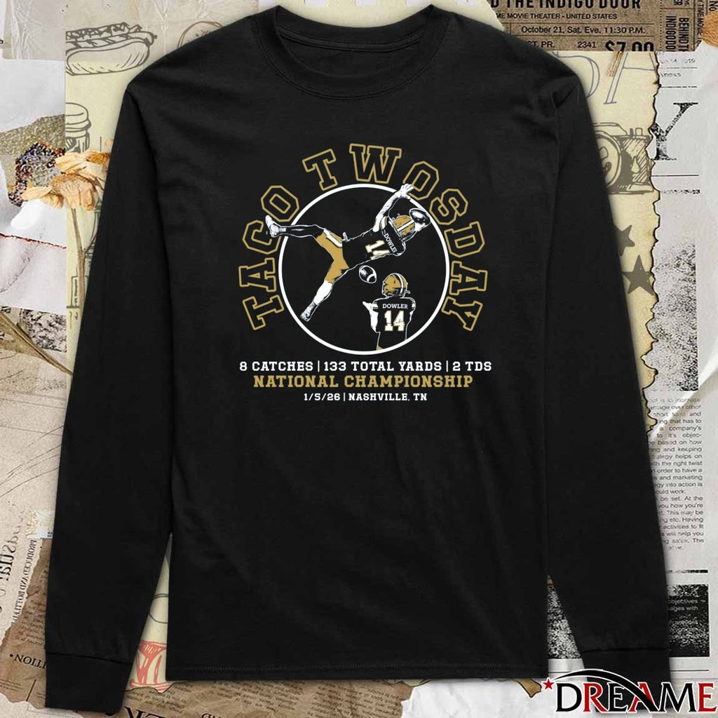 Taco Twosday 8 Catches 122 Total Yards 2 TDs National Championship Nashville TN t-shirt