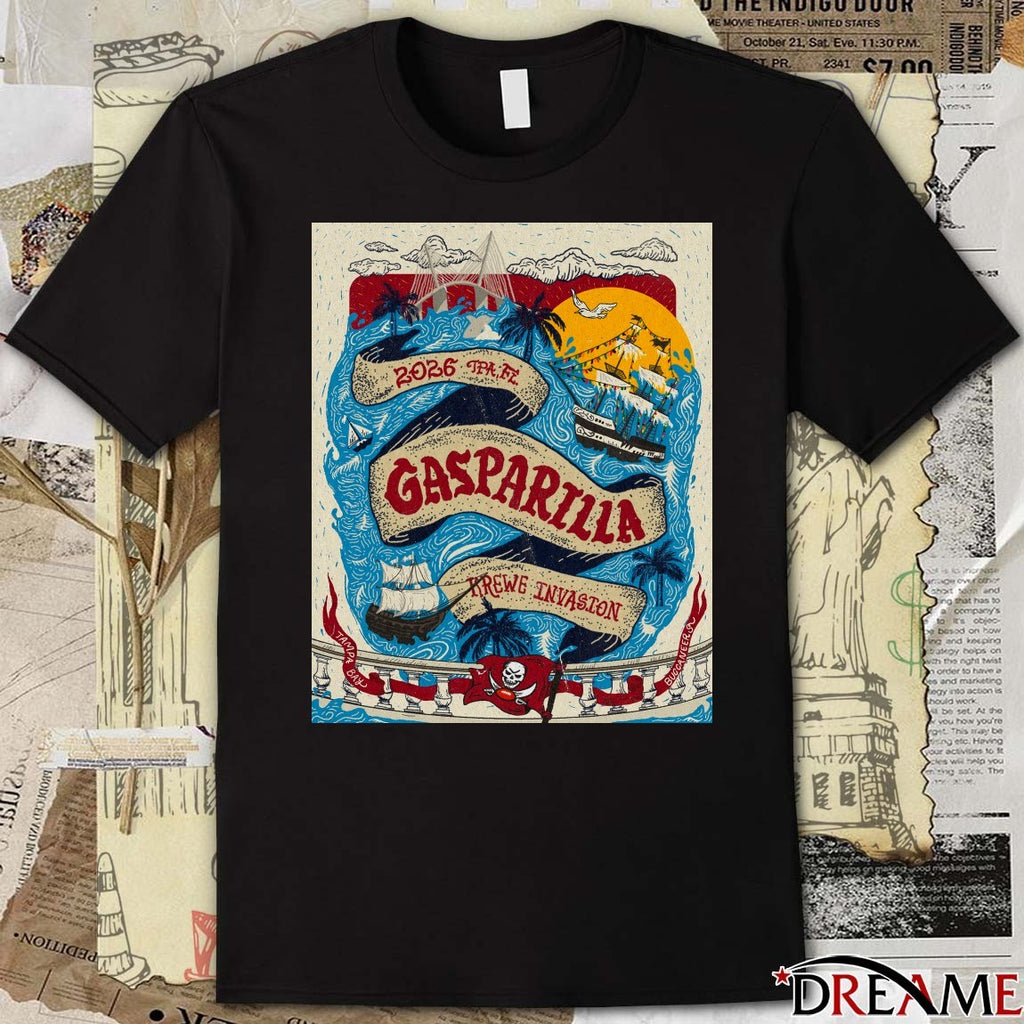 Tampa Bay Buccaneers 2026 Gasparilla Krewe Invasion Poster t-shirt