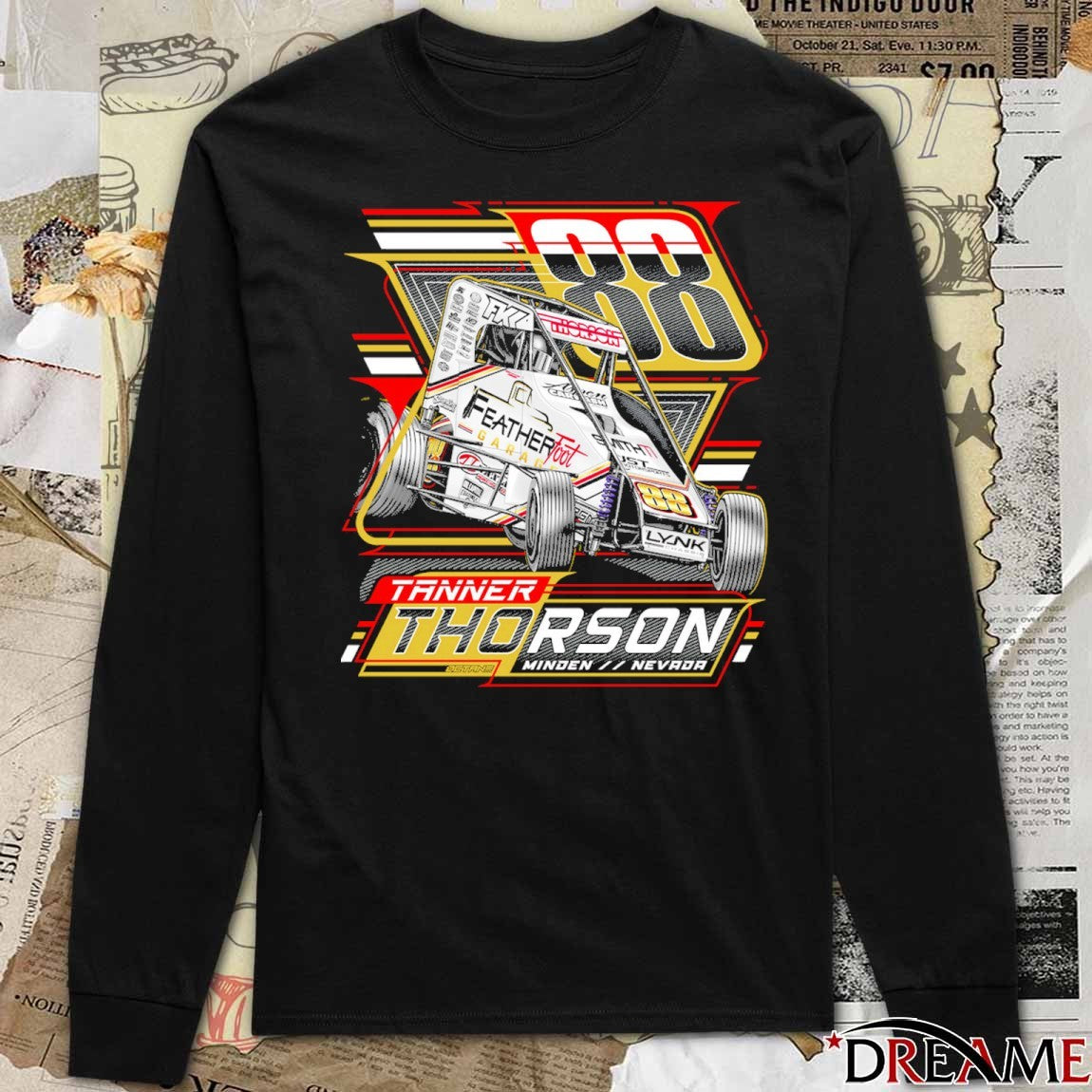 Tanner Thorson Feather Foot Lynk Chassis Chili Bowl ’26 t-shirt