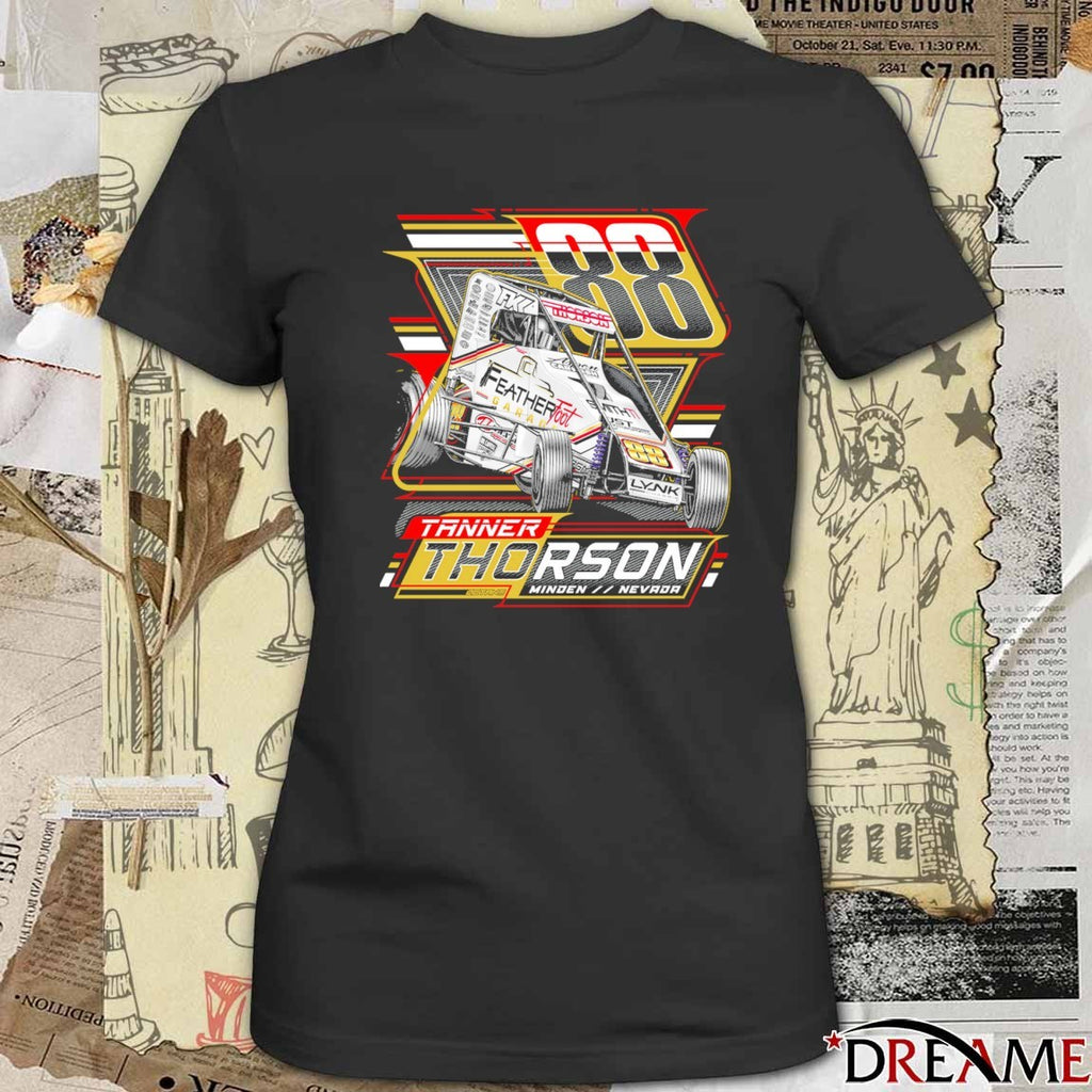 Tanner Thorson Feather Foot Lynk Chassis Chili Bowl ’26 t-shirt