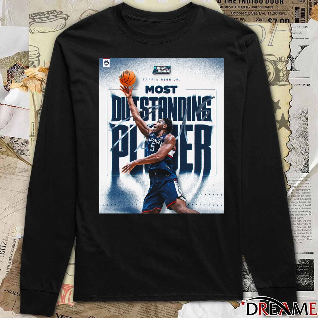 Tarris Reed Jr. Uconn Huskies 2026 NCAA Men’s Basketball Most Dustanding Player Signature Poster t-shirt