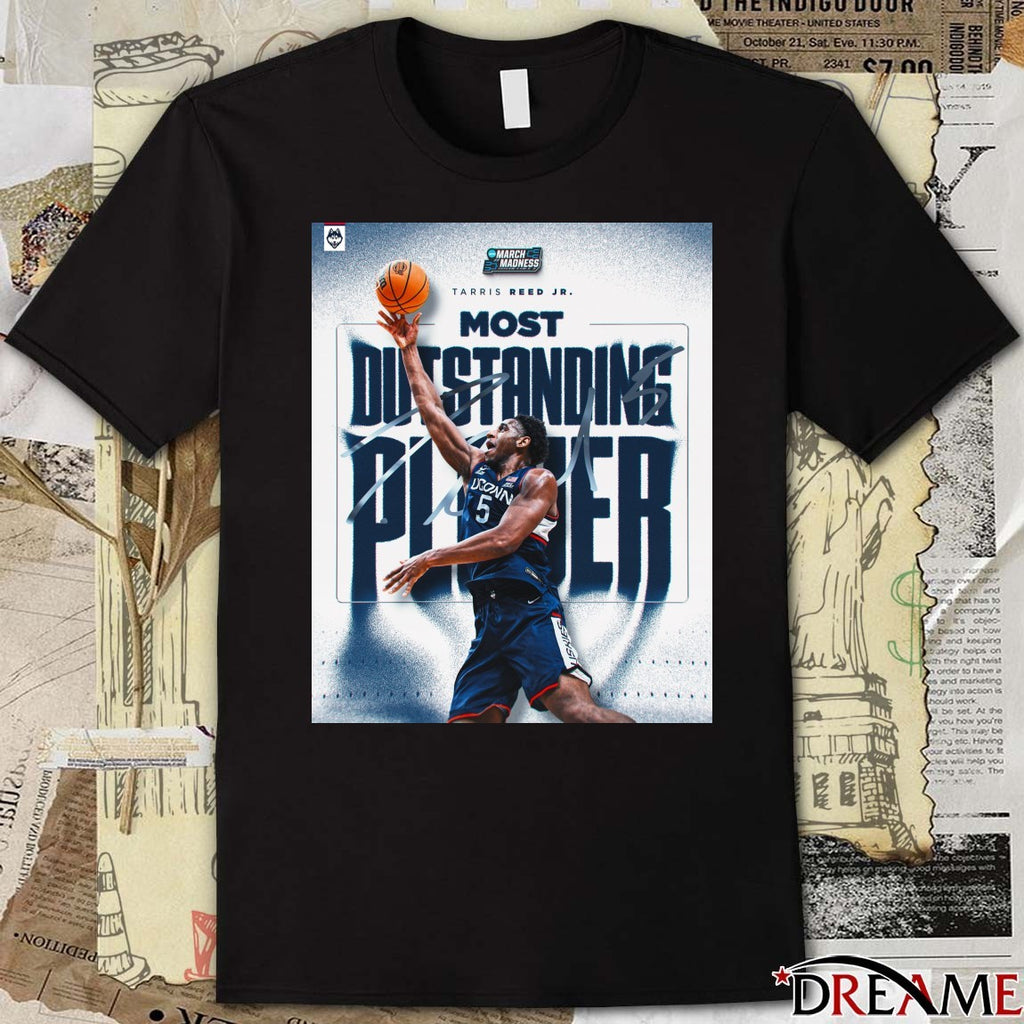 Tarris Reed Jr. Uconn Huskies 2026 NCAA Men’s Basketball Most Dustanding Player Signature Poster t-shirt