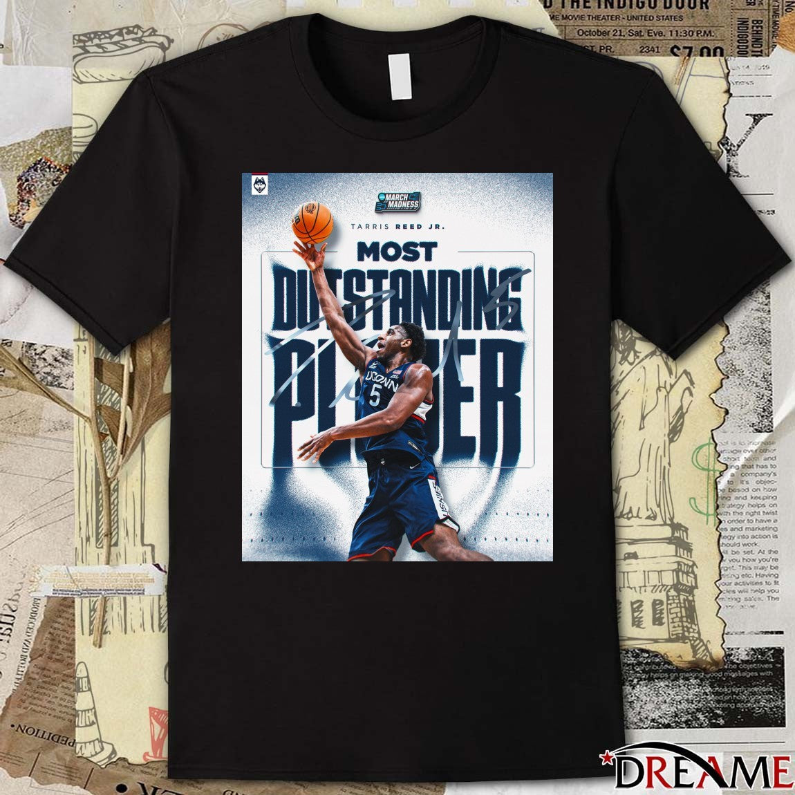 Tarris Reed Jr. Uconn Huskies 2026 NCAA Men’s Basketball Most Dustanding Player Signature Poster t-shirt