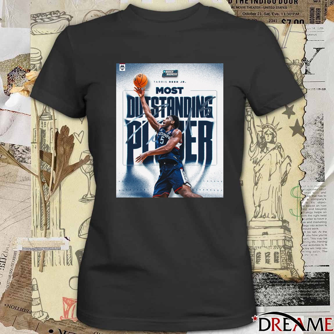 Tarris Reed Jr. Uconn Huskies 2026 NCAA Men’s Basketball Most Dustanding Player Signature Poster t-shirt