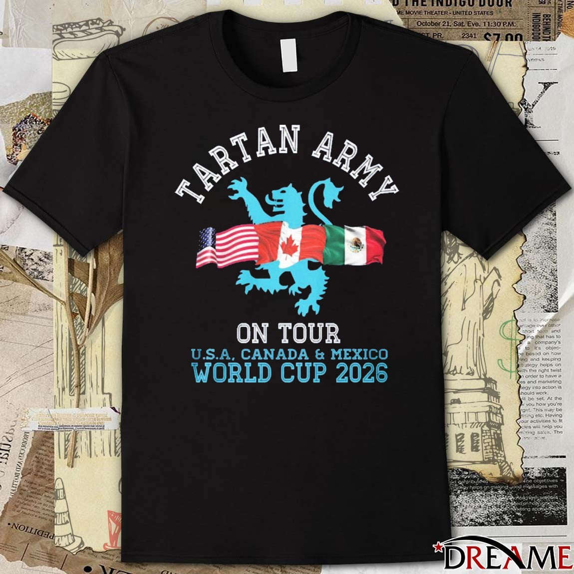 Tartan Army on Tour Scotland USA Canada And Mexico World Cup 2026 t-shirt