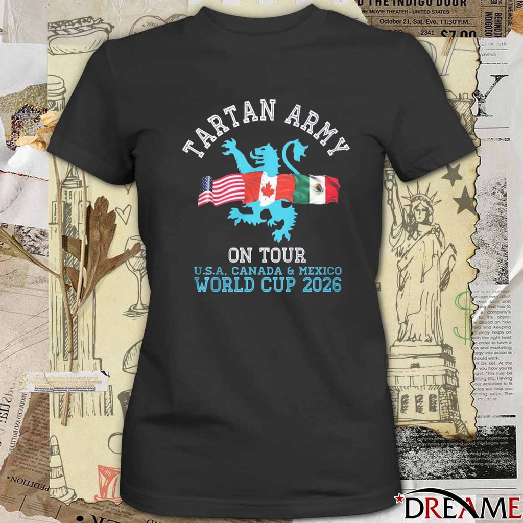 Tartan Army on Tour Scotland USA Canada And Mexico World Cup 2026 t-shirt