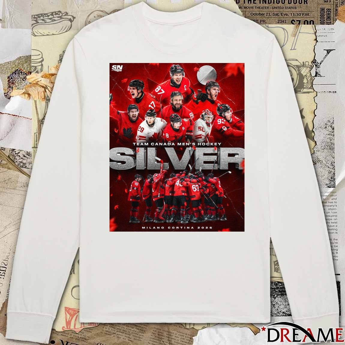 Team Canada Men’s Hockey Silver Medal Milano Cortina 2026 Poster t-shirt