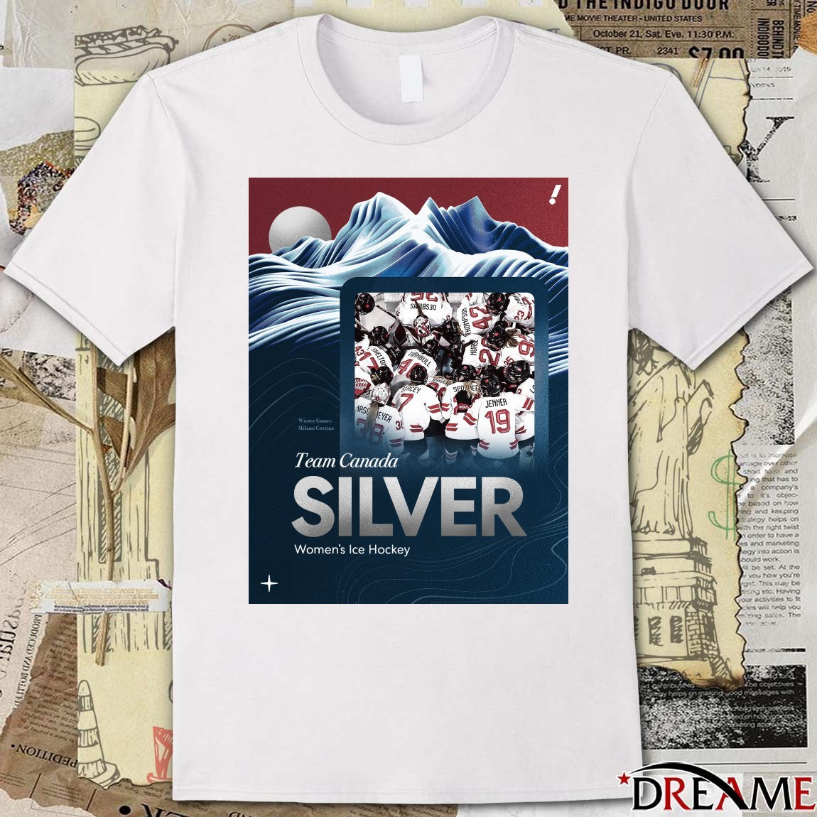 Team Canada SILVER Women’s Ice Hockey Olympic Milano Cortina 2026 t-shirt