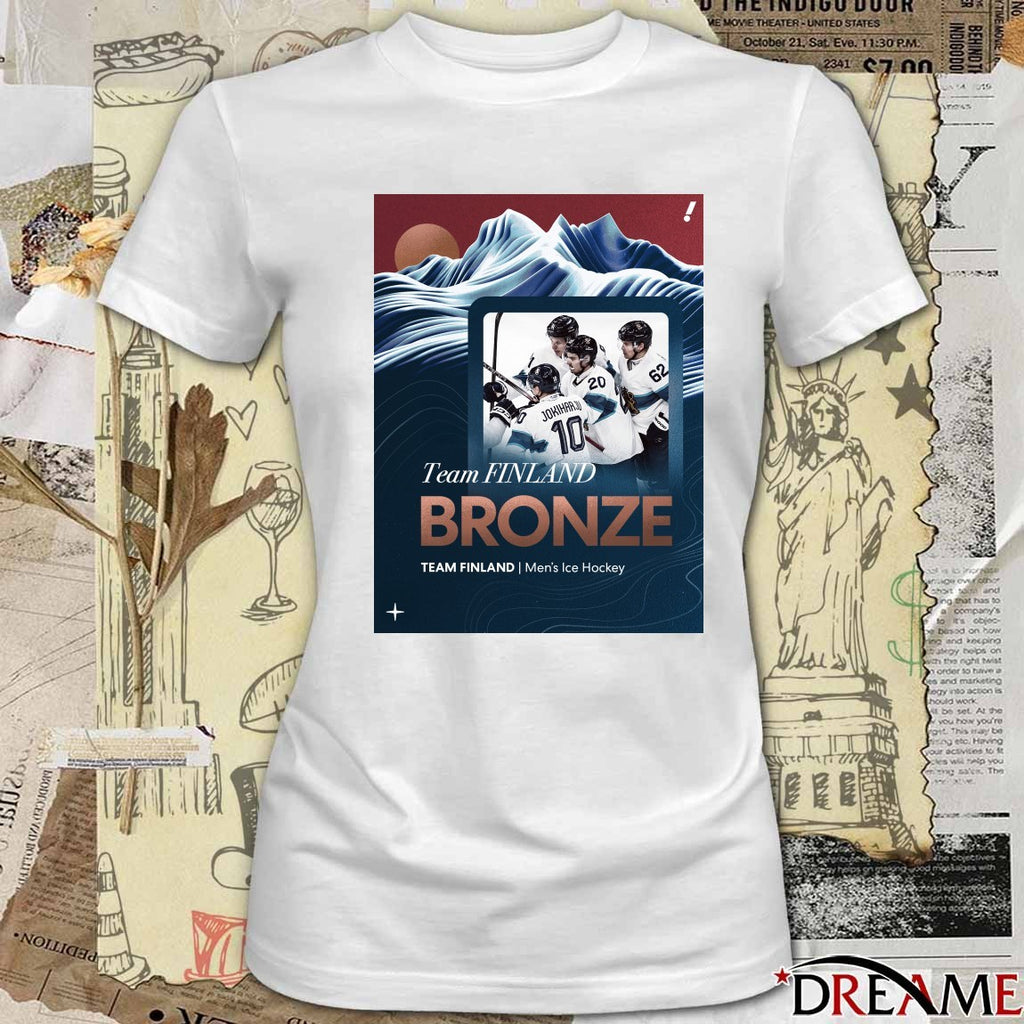 Team Finland Takes Bronze In Men’s Ice Hockey Back To Back Winter Olympic Medals Poster t-shirt