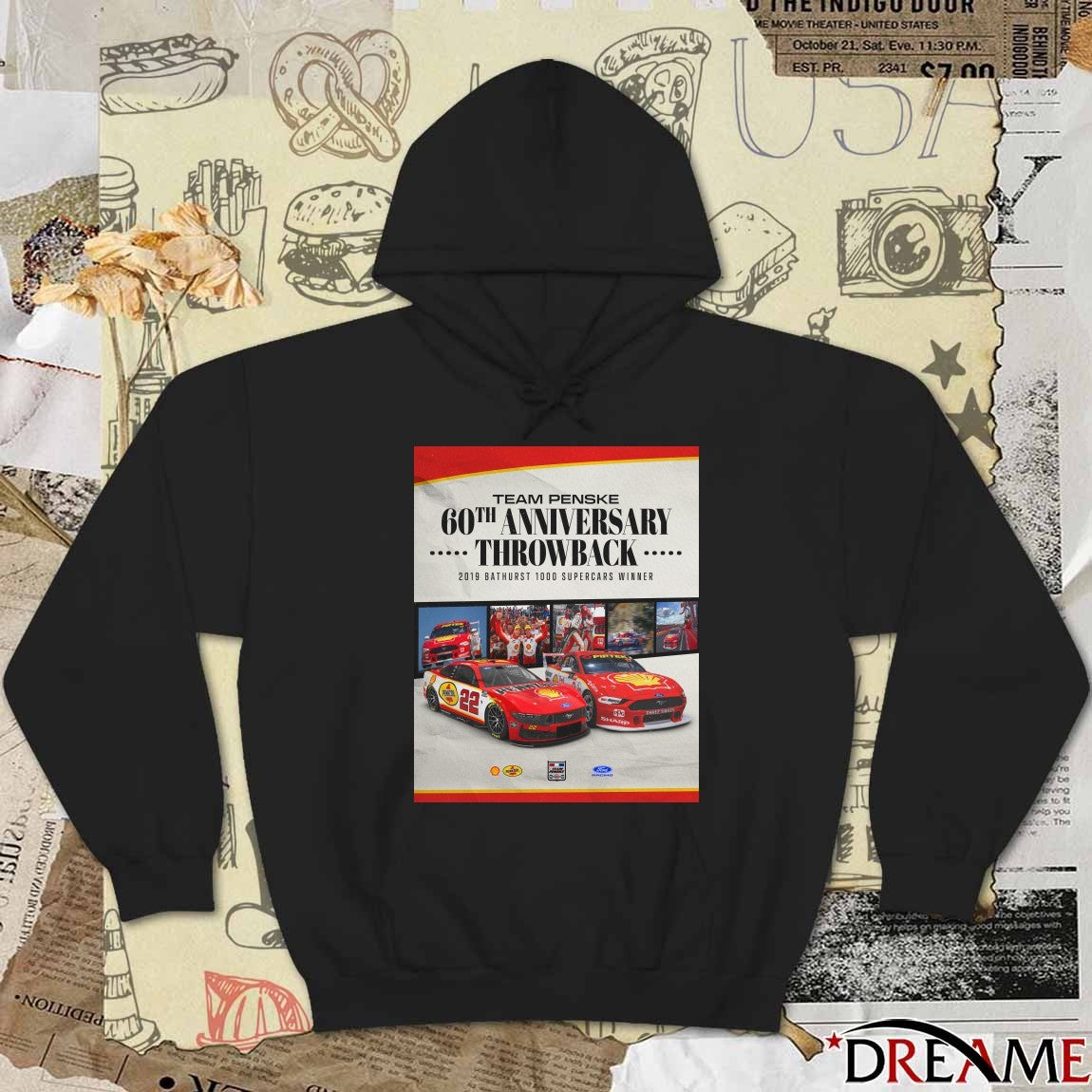 Team Penske 60th Anniversary Throwback 2019 Bathurst 1000 Supercars Winner Poster t-shirt