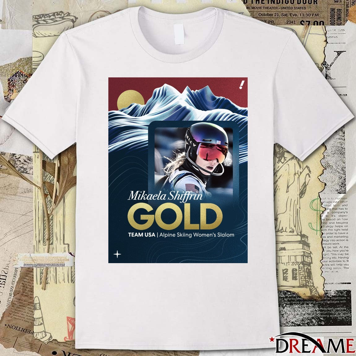 Team USA Alpine Skiing Women’s Slalom Mikaela Shiffrin Gold Medal 2026 Winter Oiympics t-shirt