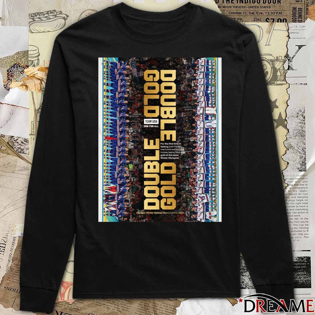 Team USA Double Gold Medal For Men’s Olympic Ice Hockey 2026 t-shirt