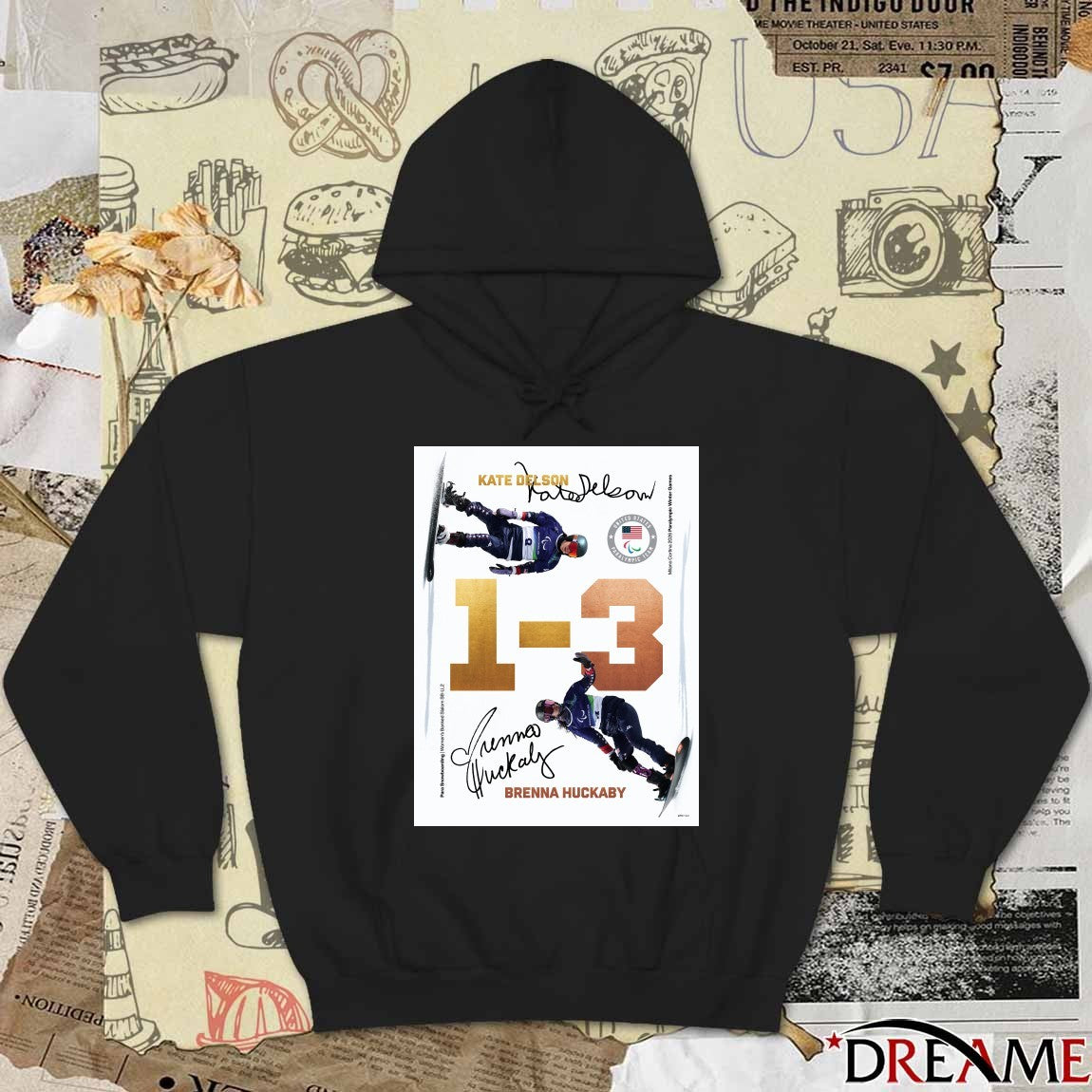 Team USA Kate Delson and Brenna Huckaby In Para Snowboarding Signatures Poster t-shirt