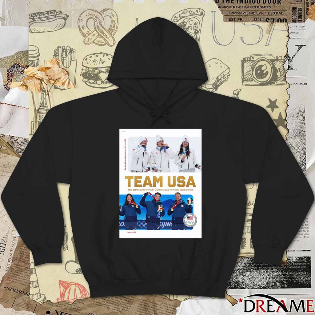 Team USA The Only Country To Win Olympic Gold In Mixed Team Aerials Milano Cortina 2026 Poster t-shirt