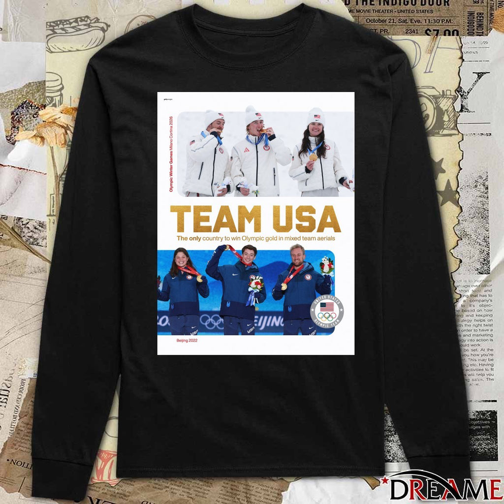 Team USA The Only Country To Win Olympic Gold In Mixed Team Aerials Milano Cortina 2026 Poster t-shirt