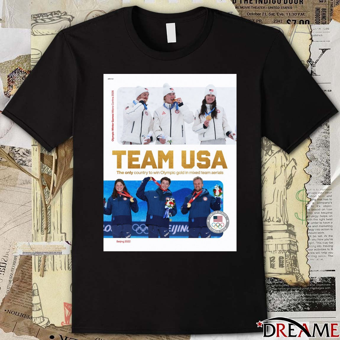 Team USA The Only Country To Win Olympic Gold In Mixed Team Aerials Milano Cortina 2026 Poster t-shirt