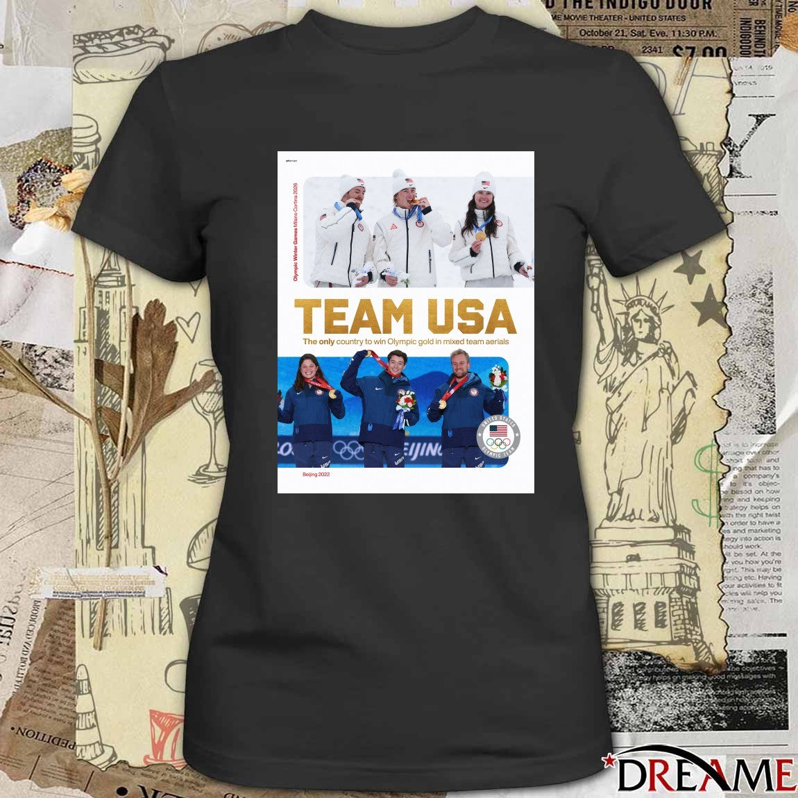 Team USA The Only Country To Win Olympic Gold In Mixed Team Aerials Milano Cortina 2026 Poster t-shirt