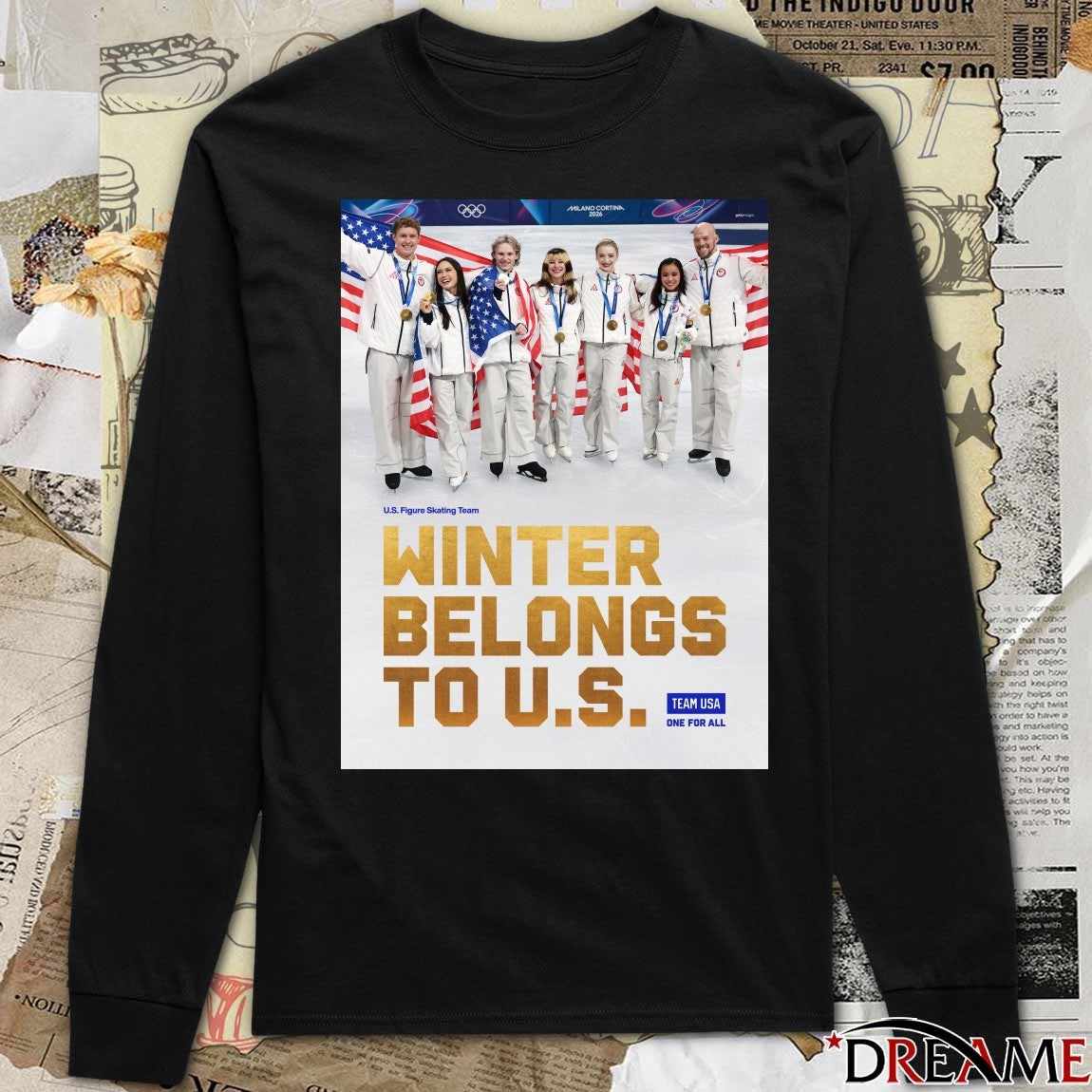 Team USA U.s. Figure Skating Team Winter Belongs To US Poster t-shirt