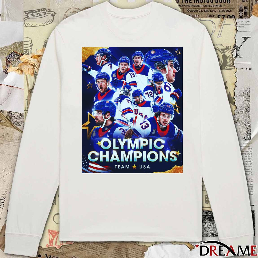 Team USA Wins The Gold Medal Milano Cortina 2026 Winter Olympics Champions Poster t-shirt