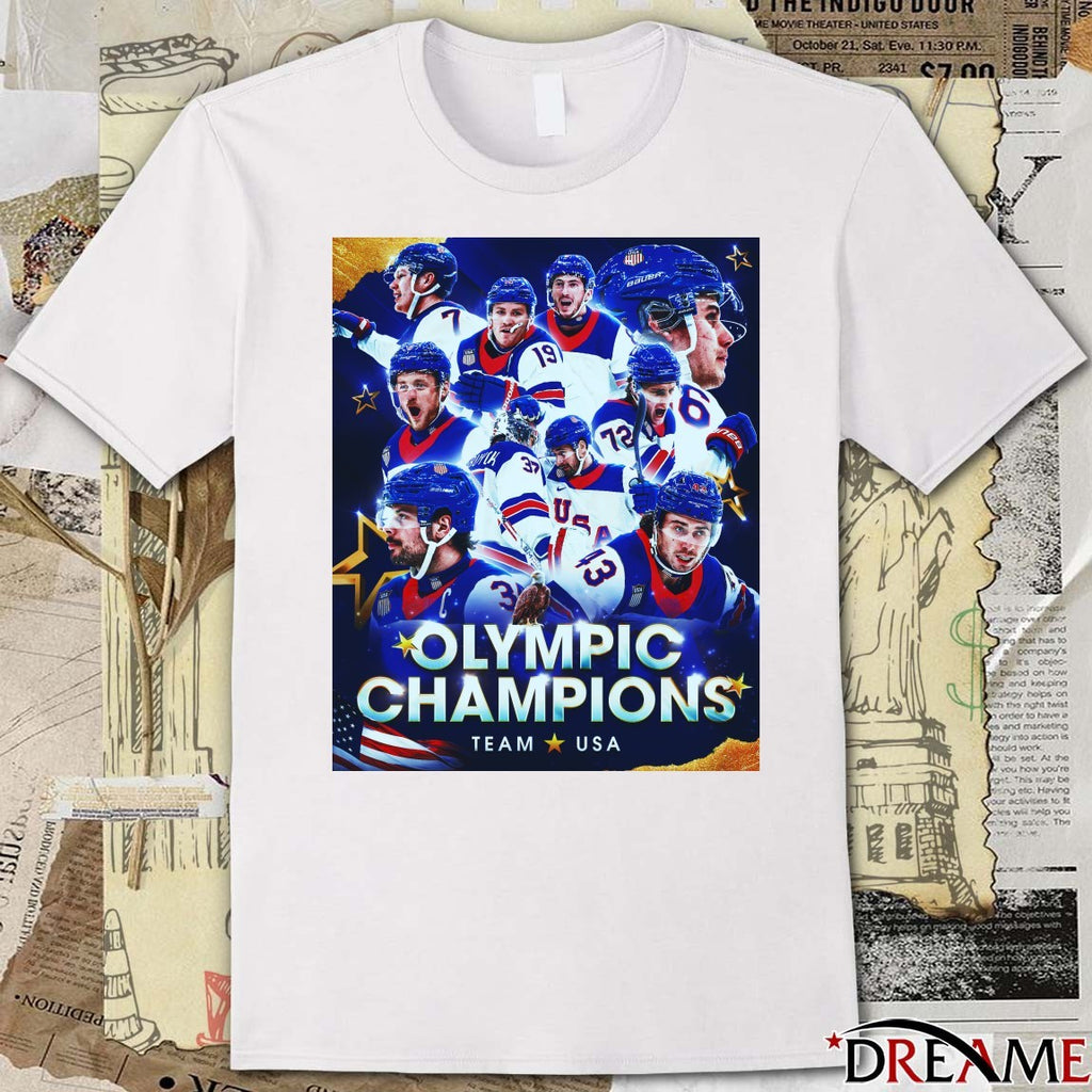 Team USA Wins The Gold Medal Milano Cortina 2026 Winter Olympics Champions Poster t-shirt
